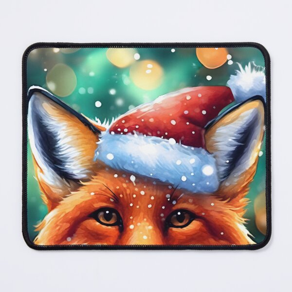 Item preview, Red Fox with santa hat and christmas sweater, illustration designed and sold by emaotx.