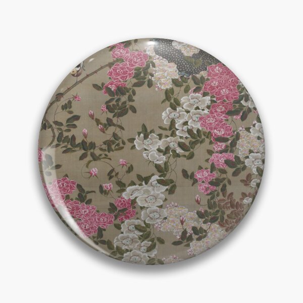Item preview, Roses and Small Bird (Colorful Realm of Living Beings)by Itō Jakuchū - original small size designed and sold by EmeraldeaArt.