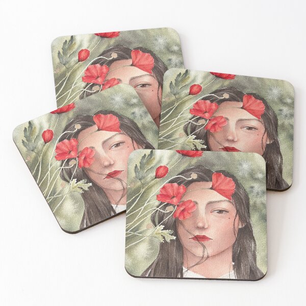 Item preview, Girl with red flowers designed and sold by Rianshl.