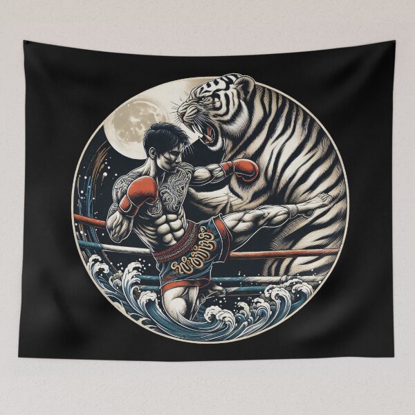 Item preview, Thaiboxing Nak Muay Thai Fight with the Djungle designed and sold by RedDesignSyc.