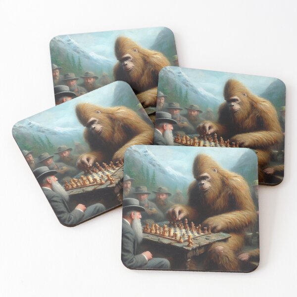 Item preview, Bigfoot Playing Chess designed and sold by CrankyOldDude.