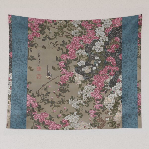 Item preview, Enhanced edition: Roses and Small Bird - Colorful Realm of Living Beings by Itō Jakuchū designed and sold by EmeraldeaArt.