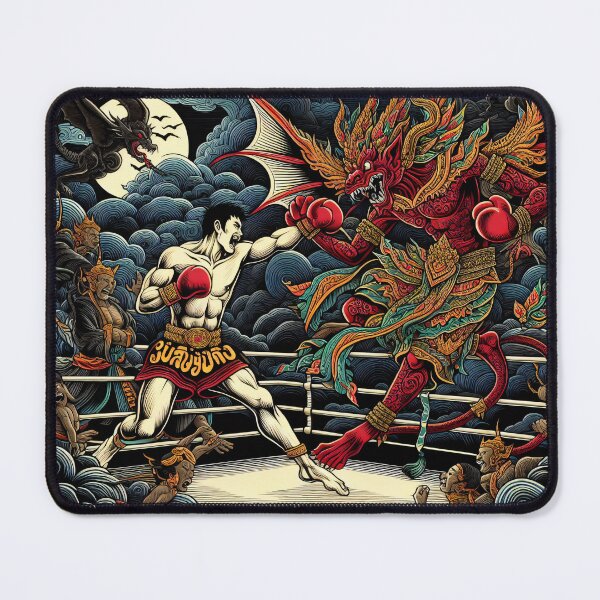 Item preview, Thaiboxing Nak Muay Thai Fight with the Demon designed and sold by RedDesignSyc.