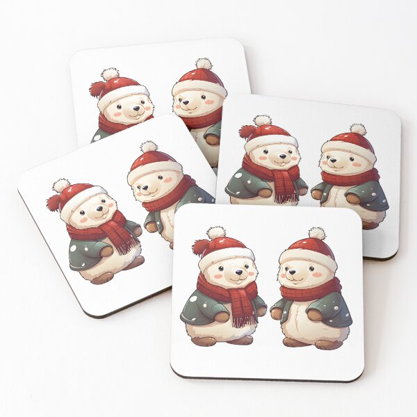 Artikelvorschau, Festliche Eisbären - Weihnachtsaufkleber/-magnet entworfen und verkauft von ColorStudioArt.