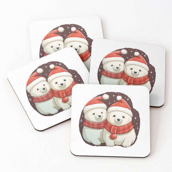 Artikelvorschau, Festliche Eisbären - Weihnachtsaufkleber/-magnet entworfen und verkauft von ColorStudioArt.