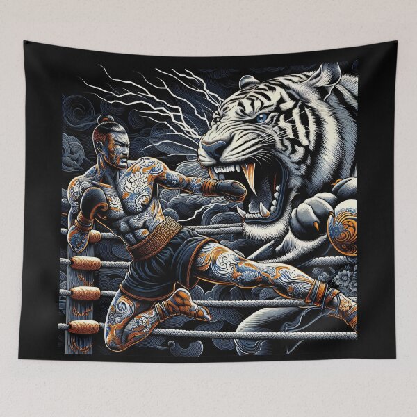 Item preview, Thaiboxing Nak Muay Thai Fight Tigerstrength designed and sold by RedDesignSyc.