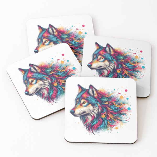 Item preview, beautiful colorful wolf designed and sold by Marcoshop10.