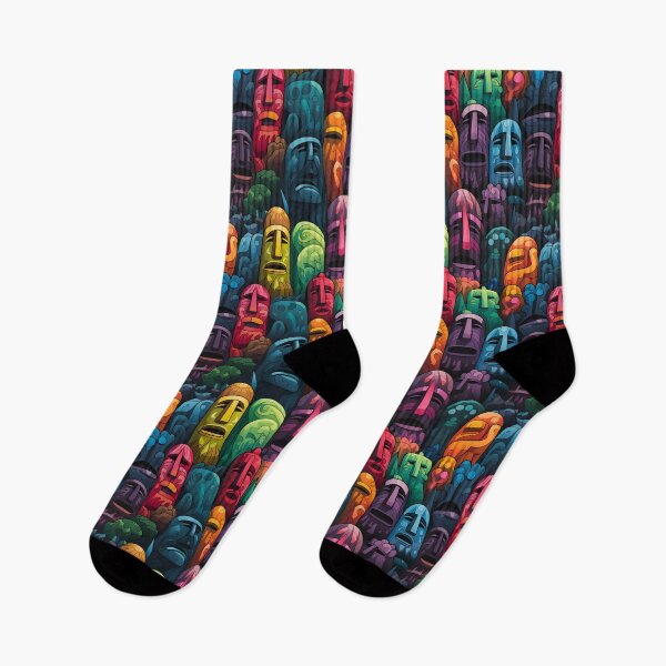 Item preview, Rainbow Easter Island Statue pattern designed and sold by Sp3ctrumOfColor.