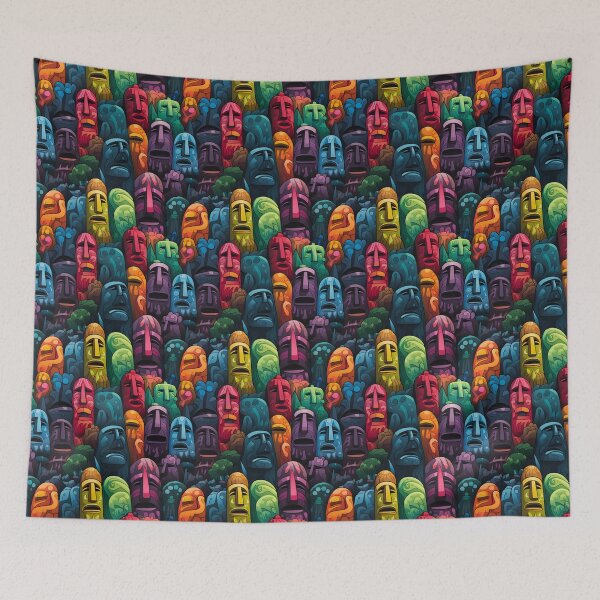 Item preview, Rainbow Easter Island Statue pattern designed and sold by Sp3ctrumOfColor.