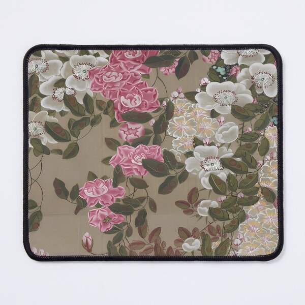 Item preview, Enhanced edition without blue frame: Roses and Small Bird by Ito Jakuchu designed and sold by EmeraldeaArt.