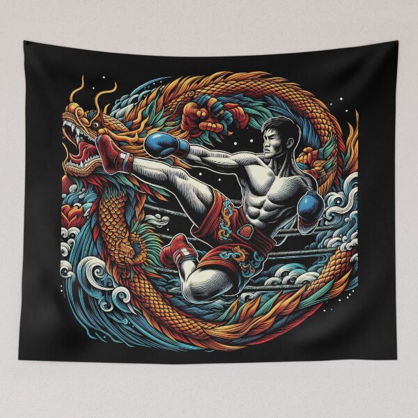 Item preview, Thaiboxing Nak Muay Thai Fight the Dragon designed and sold by RedDesignSyc.