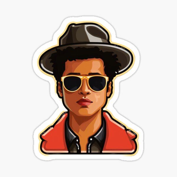Bruno Mars Uptown Funk Album Cover Sticker
