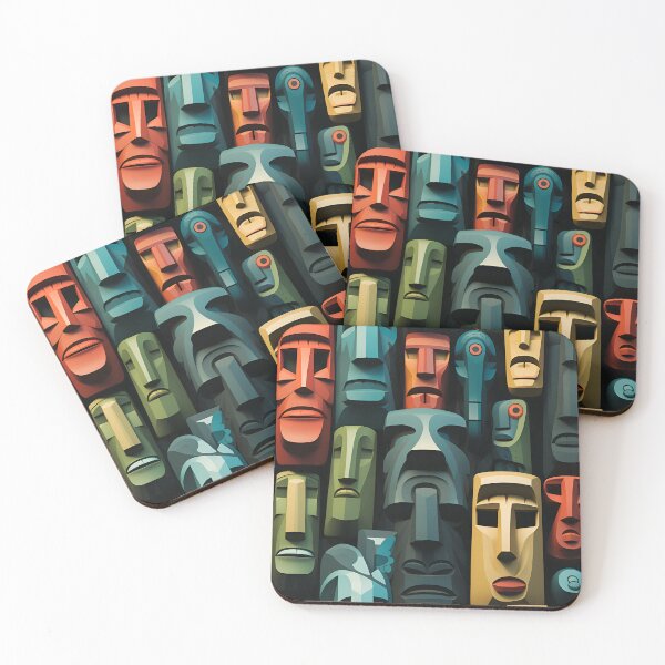 Item preview, Easter Island Statues like pattern designed and sold by Sp3ctrumOfColor.