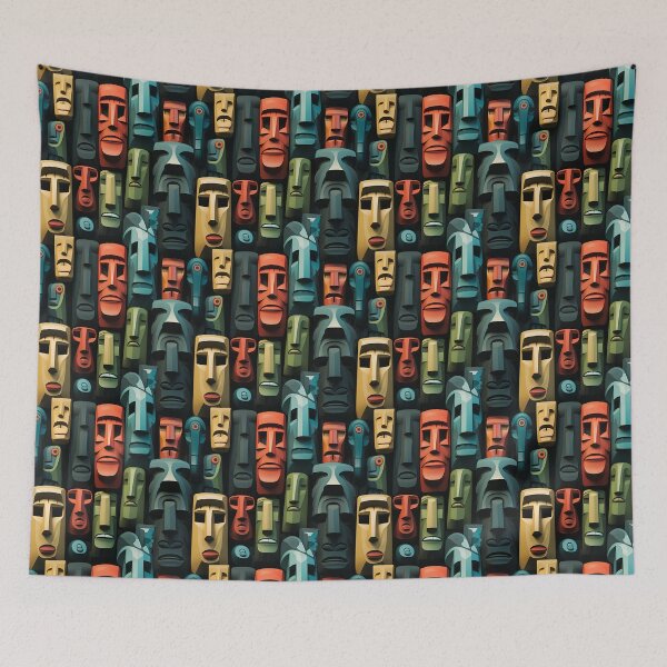 Item preview, Easter Island Statues like pattern designed and sold by Sp3ctrumOfColor.