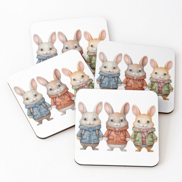 Item preview, Adorable Winter Bunnies designed and sold by ArtbyAiGallery.