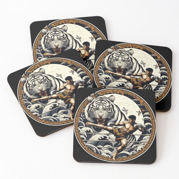 Item preview, Thaiboxing Nak Muay Thai Fight Golden Tiger designed and sold by RedDesignSyc.