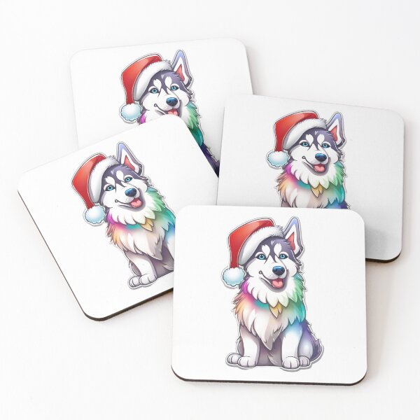 Item preview, Christmas Husky Dog Sticker designed and sold by karsivenco.