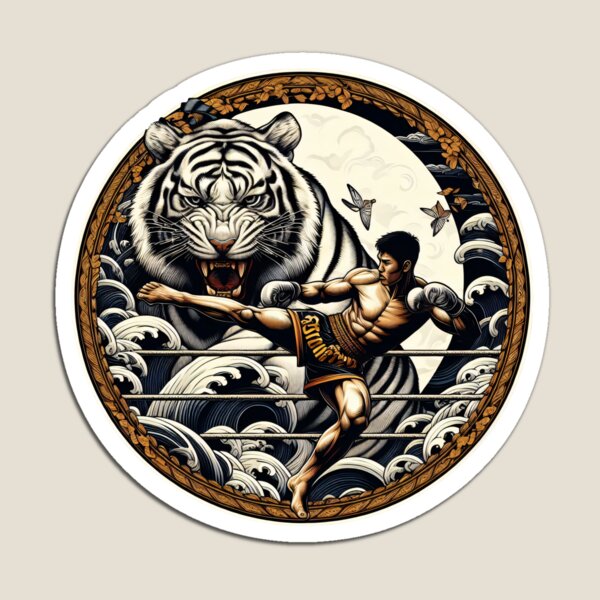 Item preview, Thaiboxing Nak Muay Thai Fight Golden Tiger designed and sold by RedDesignSyc.