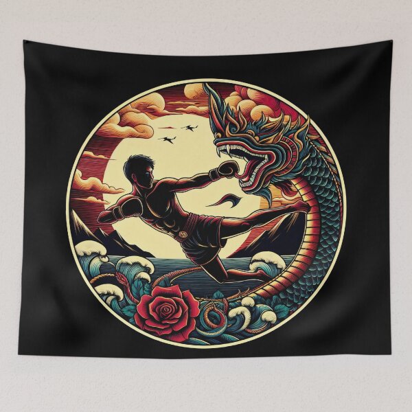 Item preview, Thaiboxing Nak Muay Thai Fight Glory of the Naga designed and sold by RedDesignSyc.