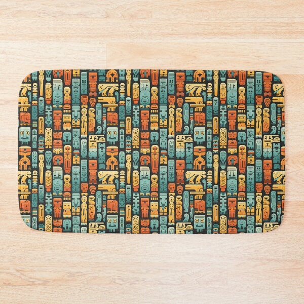 Item preview, Retro Easter Island Statues like pattern designed and sold by Sp3ctrumOfColor.