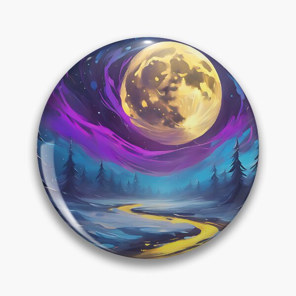 Item preview, Colorful Moon Glow Over a Winter River designed and sold by MotleyPlay.