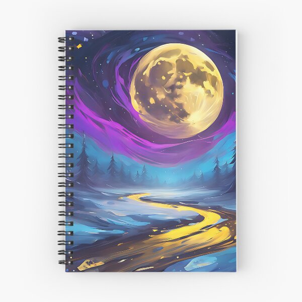 Item preview, Colorful Moon Glow Over a Winter River designed and sold by MotleyPlay.