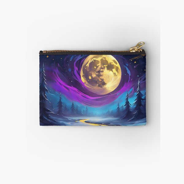 Item preview, Colorful Moon Glow Over a Winter River designed and sold by MotleyPlay.