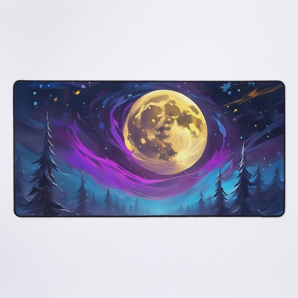 Item preview, Colorful Moon Glow Over a Winter River designed and sold by MotleyPlay.