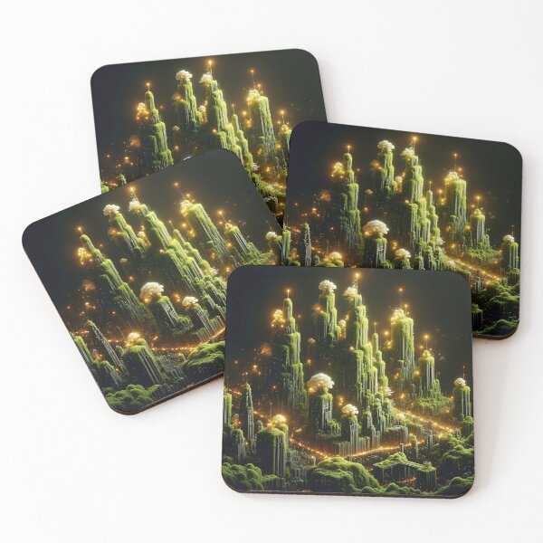 Item preview, Luminous Moss City: Sympathetic Fantasy Nightfall designed and sold by ByDigitalDream.