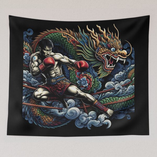 Item preview, Thaiboxing Nak Muay Thai Fight Dragonheart designed and sold by RedDesignSyc.