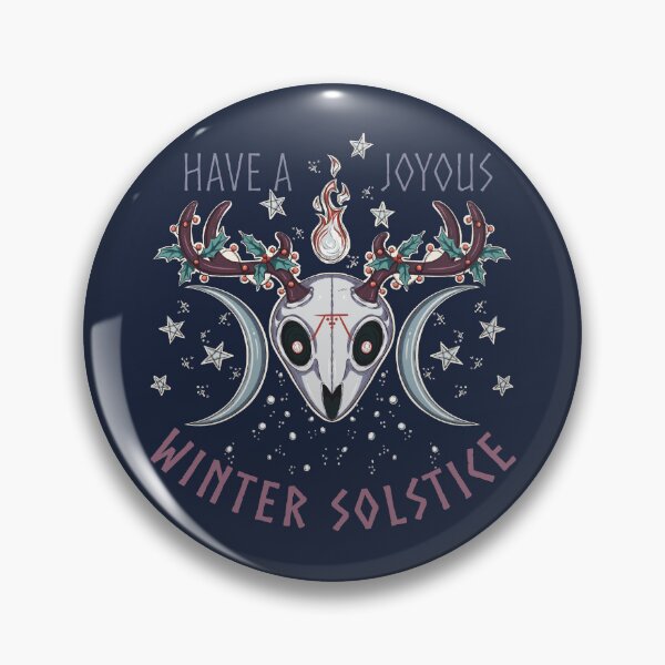 Item preview, Have a Joyous Winter Solstice | Spooky Yule Deer Skull Cool Tones designed and sold by Karli Mogen.