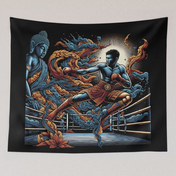Item preview, Thaiboxing Nak Muay Thai Fight Buddhas Spirit designed and sold by RedDesignSyc.