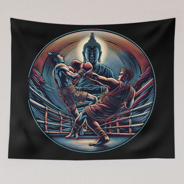 Item preview, Thaiboxing Nak Muay Thai Fight Buddha's favour designed and sold by RedDesignSyc.