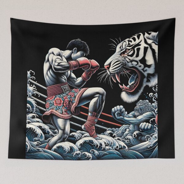 Item preview, Thaiboxing Nak Muay Thai Fight Be Water designed and sold by RedDesignSyc.
