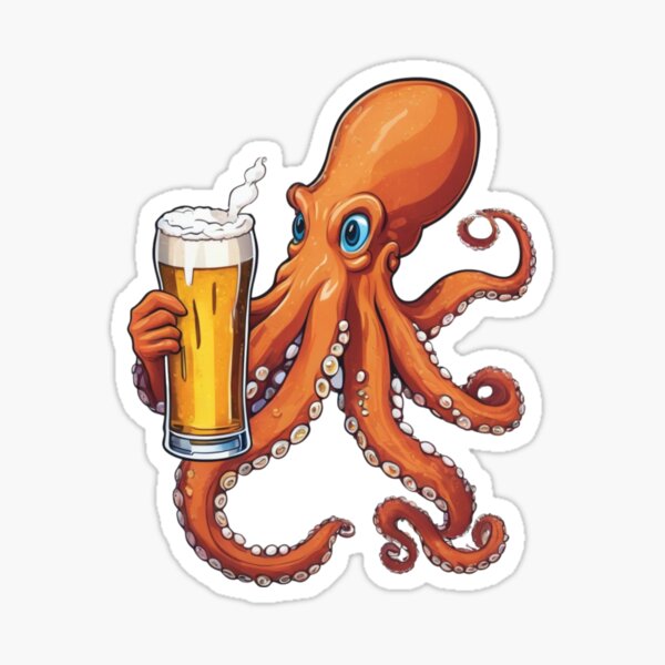 Artikel-Vorschau von Oktopus trinkt Bier, designt und verkauft von cooljude.