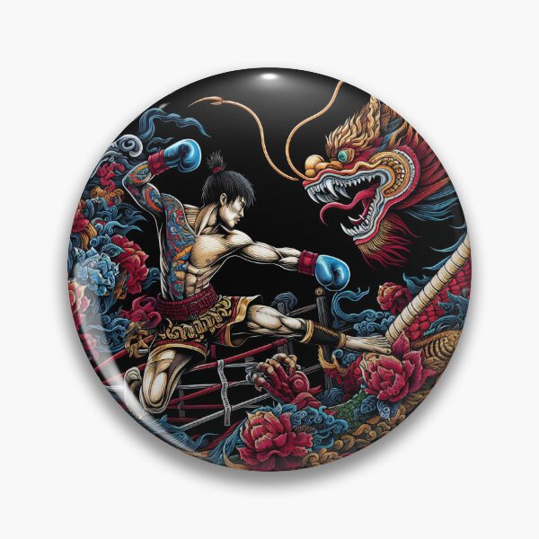 Item preview, Thaiboxing Nak Muay Fight with the Dragon designed and sold by RedDesignSyc.