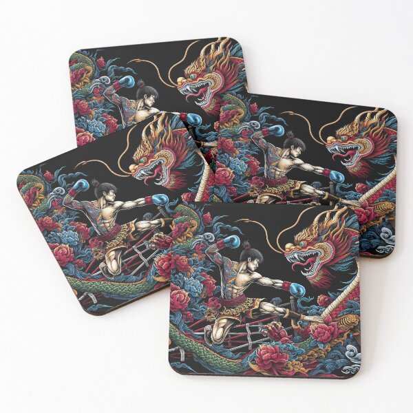 Item preview, Thaiboxing Nak Muay Fight with the Dragon designed and sold by RedDesignSyc.