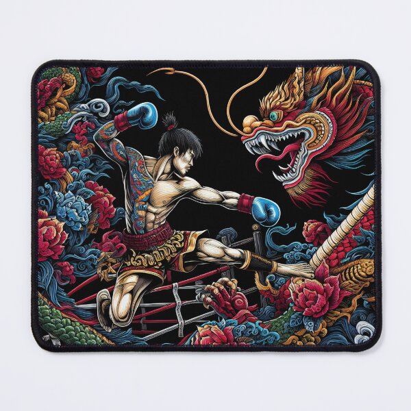 Item preview, Thaiboxing Nak Muay Fight with the Dragon designed and sold by RedDesignSyc.
