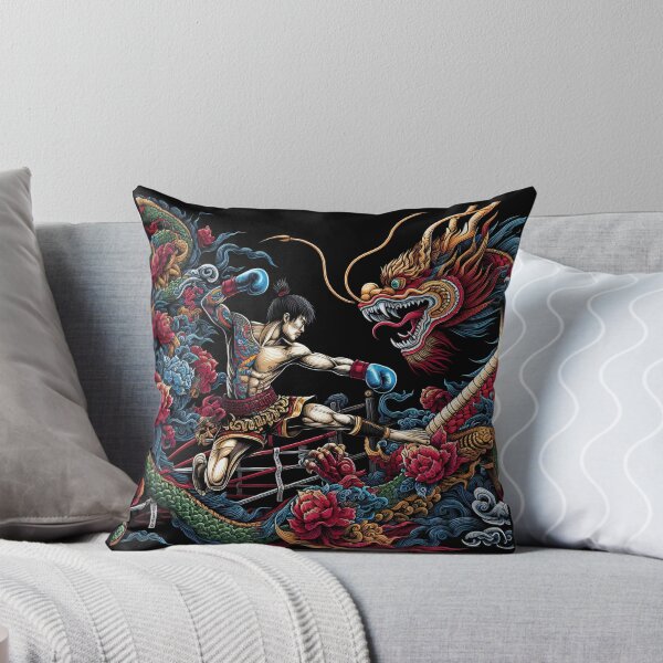 Item preview, Thaiboxing Nak Muay Fight with the Dragon designed and sold by RedDesignSyc.
