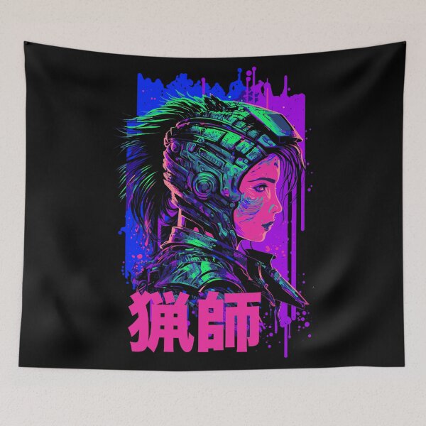 Item preview, Hunter Ryoshi Synthwave Aesthetic Cyborg designed and sold by halleinstyle.