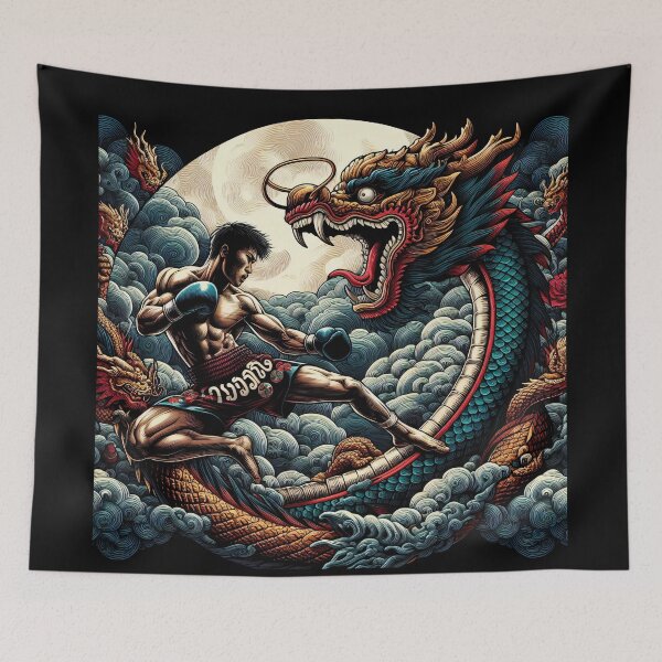 Item preview, Thaiboxing Nak Muay Dance of the Dragon designed and sold by RedDesignSyc.