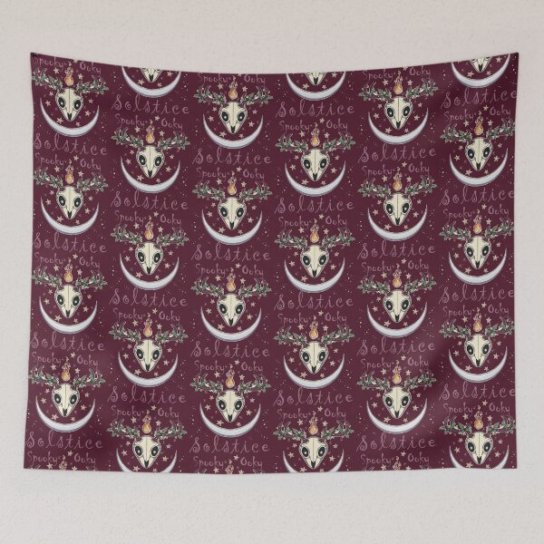 Item preview, Spooky Ooky Solstice | Cute Yule Deer Skull Warm Tones designed and sold by Karli Mogen.