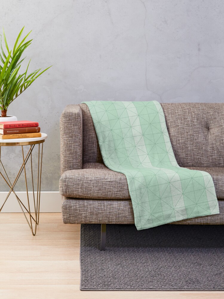 Alternate view of Geometric pattern mint green Throw Blanket