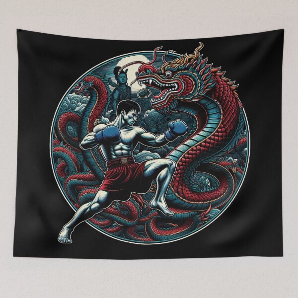 Item preview, Thai Kickboxing Muay Thai Red Dragon designed and sold by RedDesignSyc.