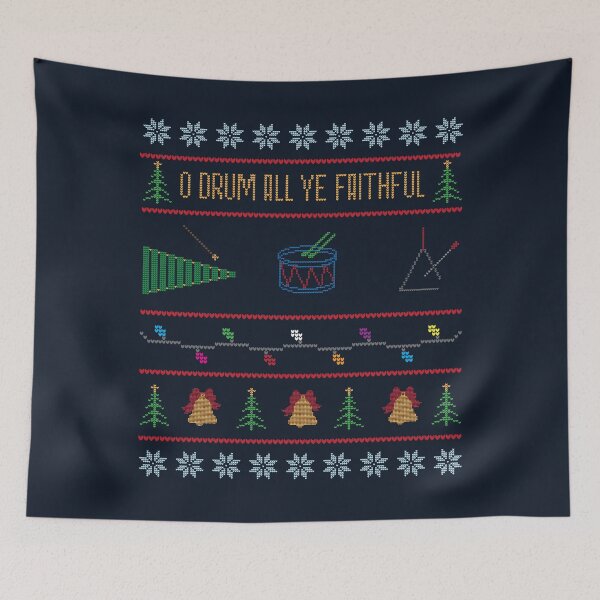 Item preview, O Drum All Ye Faithful - Percussionist Christmas Sweater designed and sold by shenanijen.