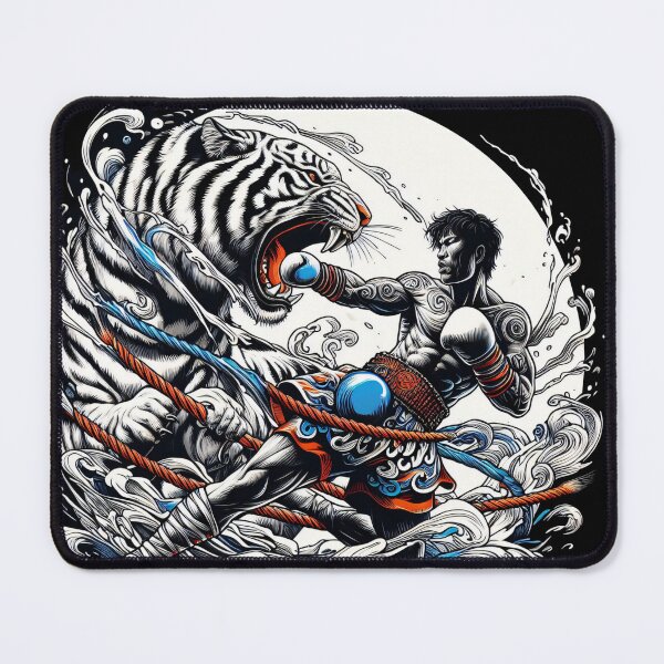 Item preview, Kickboxing Nak Muay Fighter Tiger Wave Design designed and sold by RedDesignSyc.