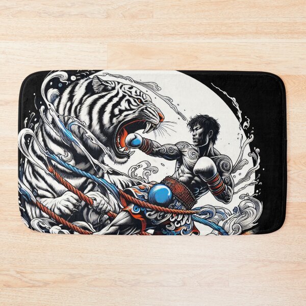 Item preview, Kickboxing Nak Muay Fighter Tiger Wave Design designed and sold by RedDesignSyc.