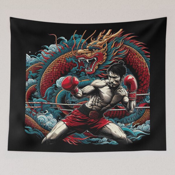 Item preview, Kickboxing Nak Muay Dragon Dance designed and sold by RedDesignSyc.