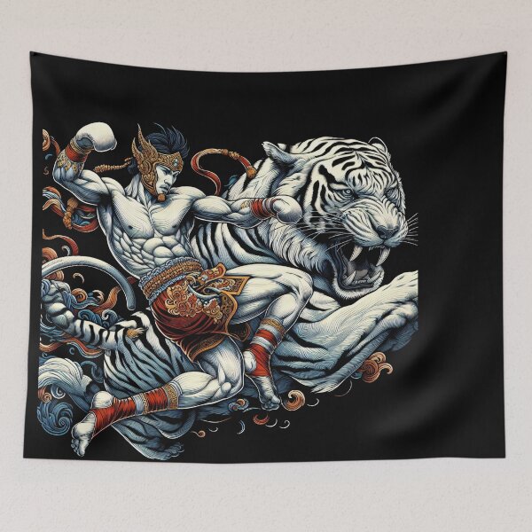 Item preview, Kickboxing Nak Muay White Lion Fighter designed and sold by RedDesignSyc.