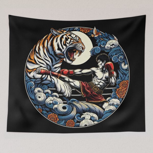 Item preview, Kickboxing Nak Muay Tiger Fighter designed and sold by RedDesignSyc.
